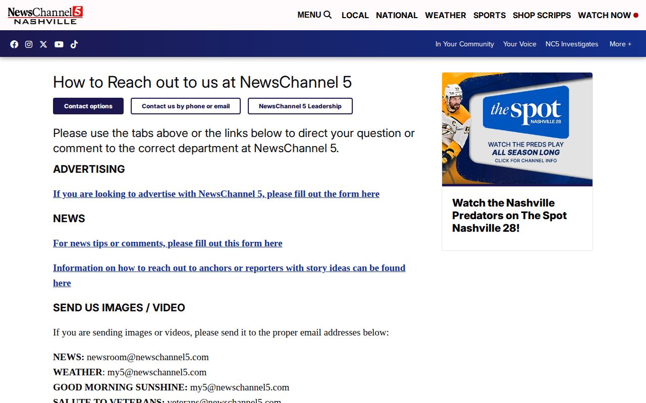Tennessee news arrest report correction contact options at NewsChannel 5